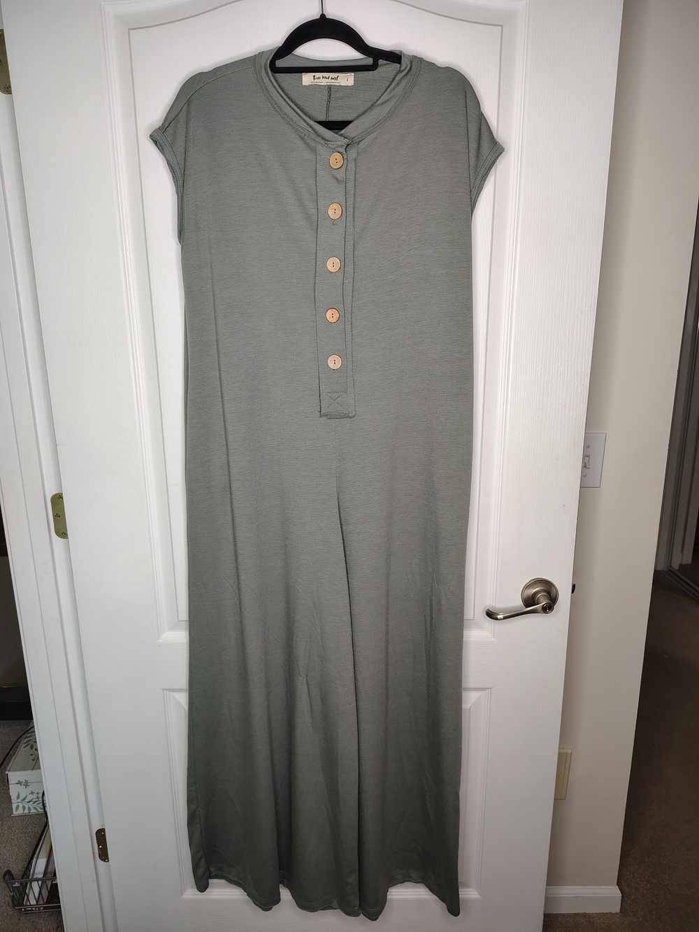 Sage Green Wide Leg Jumpsuit With Pockets